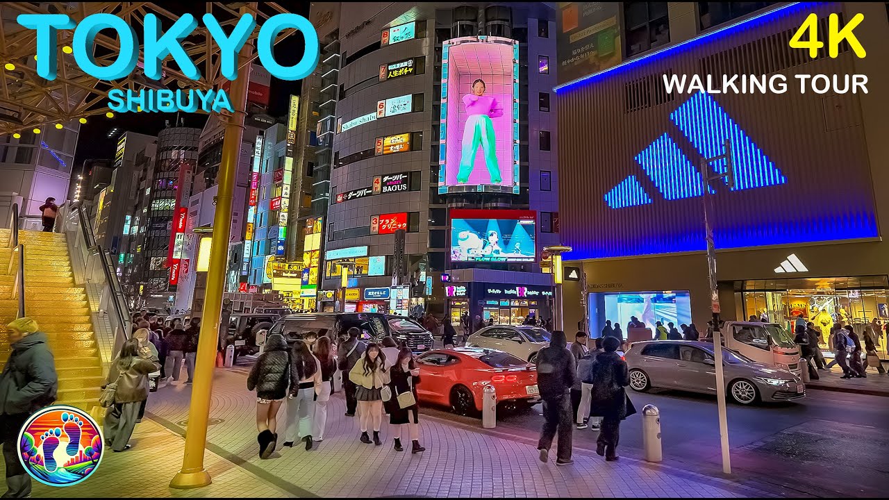 Tokyo Shibuya Night Walk 渋谷 | Walking Tour Through Neon Streets • 4K