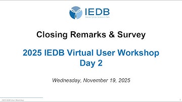 2025 User Workshop – 2.6 – Day 2 Conclusion