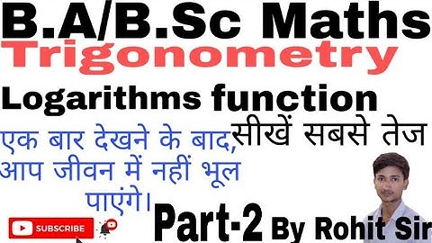 BA/B.Sc 1st year trigonometry || #algebra|| logarithms of complex numbers|| by Rohit Sir