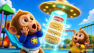 UFO Comes to the Playground! Brian Monkey’s Magic Popcorn Adventure 🚀🍿