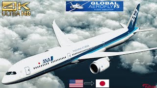 4k | AEROFLY FS GLOBAL | Full flight | BOEING 78710[ANA] (KORD)CHICAGO O'HARE(RJAA)TOKYO NARITA