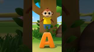 👶 Kids ABC Learning Video | Monkey Jump(A to J) | Fun Alphabet 🎉 #shorts #abcd #kidslearning  #viral