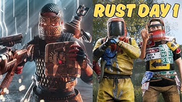 Surviving Solo Rust - Day 1 Solo Gameplay as a Beginner!