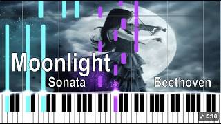 Moonlight Sonata - Beethoven | Piano Tutorial (Piano Visualizer)