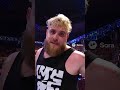 Jake Paul throws a wrestling fan off a steel cage into the announce table WWE