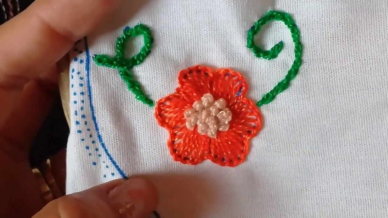 Bordado fantasia para flor chica muy fácil 🌺🌻🌹