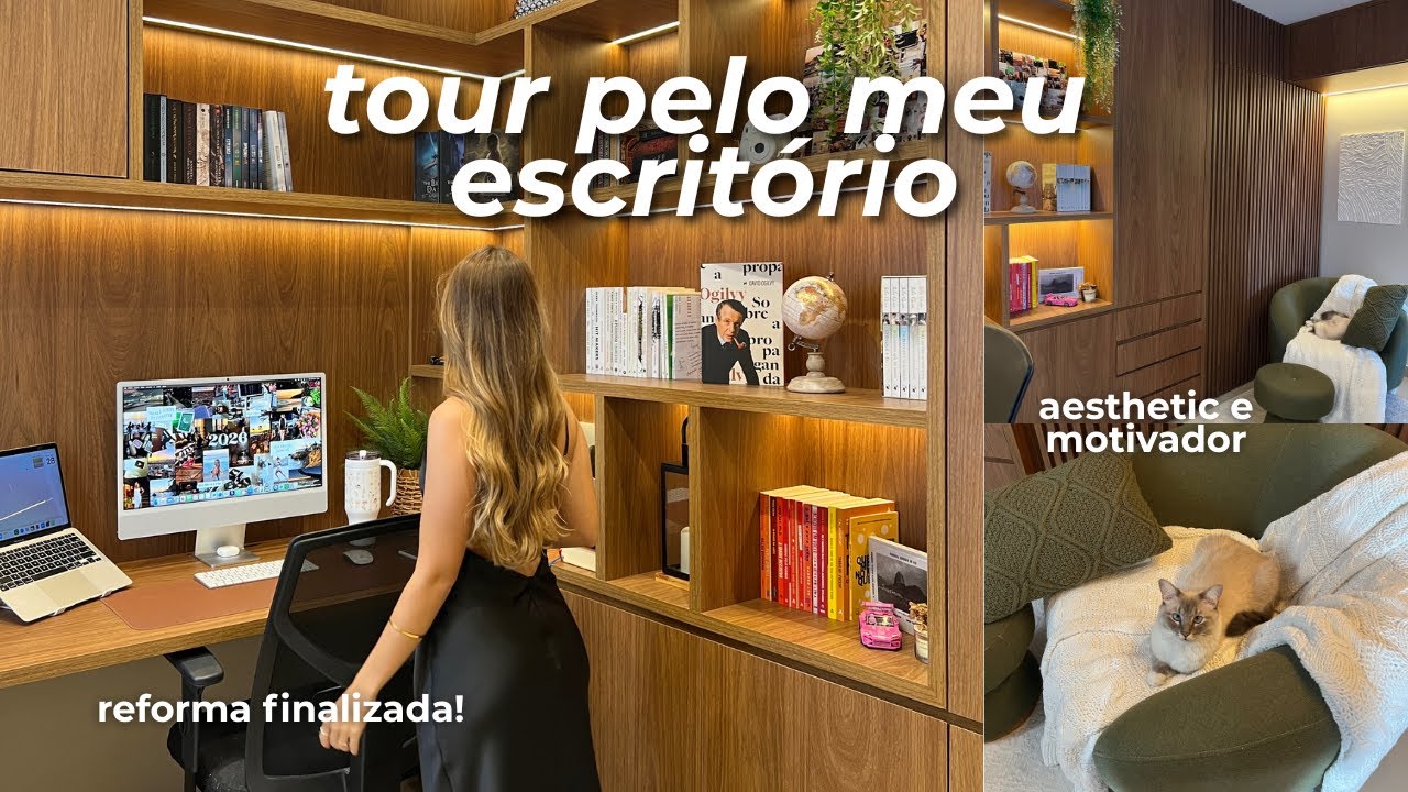 TOUR PELO MEU ESCRITÓRIO | reforma finalizada, ambiente aesthetic e motivador!
