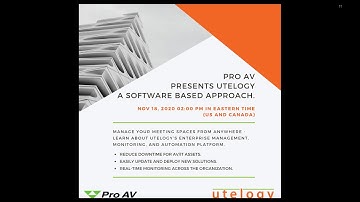 Pro AV presents Utelogy - A software based approach.