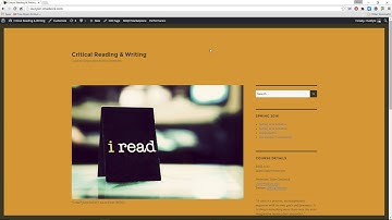 Critical Reading & Writing Course Overview