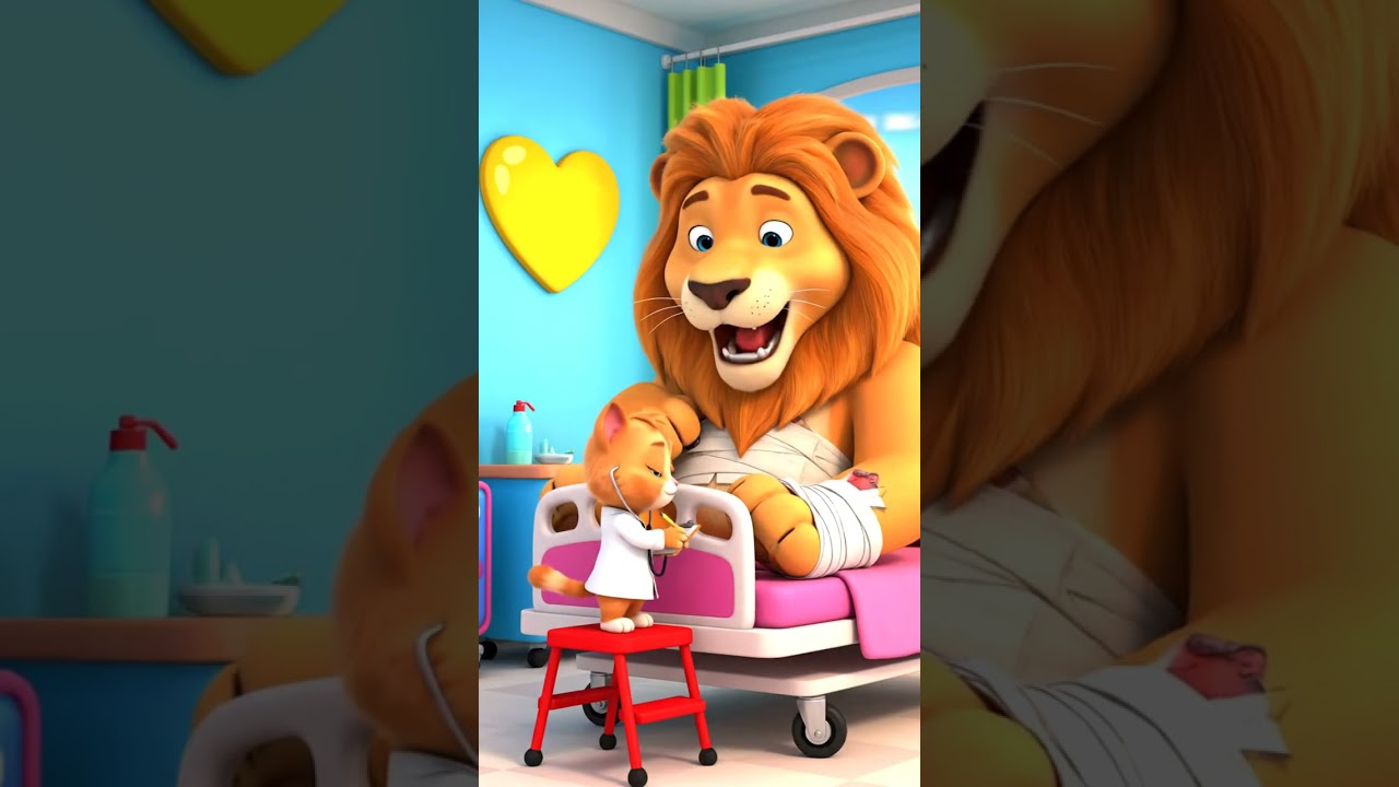 🐾 Funny Dr Meow Cat Doctor Treats Injured Lion | Cute & Funny Animal Short