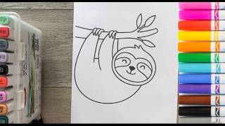 The Cutest Sloth Coloring ASMR 🦥🎨 | Relaxing Alcohol Marker Art (Full Video)
