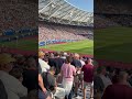 WEST HAM FANS CREATING ATMOSPHERE DURING FINAL DAY PREMIER LEAGUE WIN V LEEDS