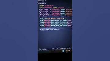Track mobile number with python#shorts #youtubeshorts #viralshort #computertrick #coding