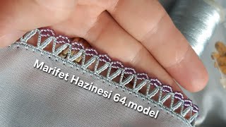 Bu Modele Bayılacaksınız Kolay ve Şık Kum Boncuklu Oya Marifet Hazinesi 64.model #crochet #tığoyası