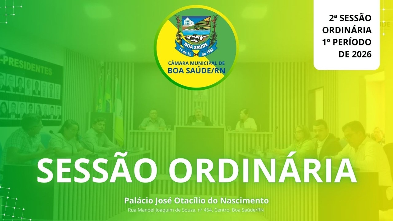2ª SESSÃO ORDINÁRIA DO 1º PERÍODO DE 2026.
