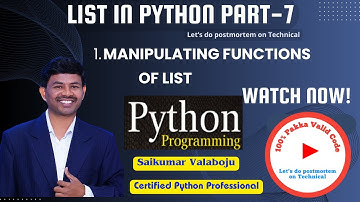 49.Important List Functions in Python - Part 7 | Master Python Lists