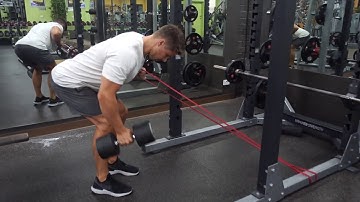 Single Arm Dumbbell Row with Band Iso Hold