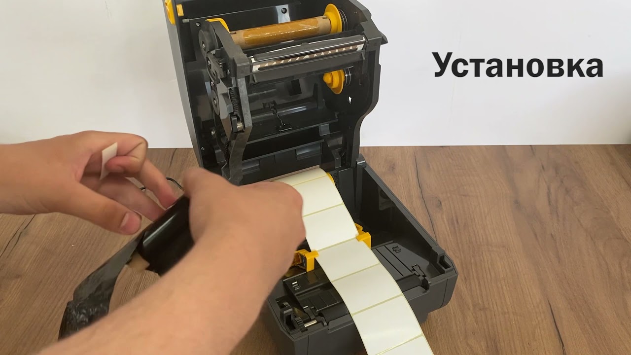 ZEBRA ZD220T калибровка и установка медиа YouTube