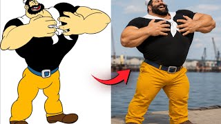 ⚓ Popeye the Sailor Man – All Cartoon Characters in Real Life! 🥬 #popeye #sailorman 