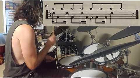 Tutorial series 4: 8th note with 16th note bass/snare drum grooves. Video: dotted note groove 19