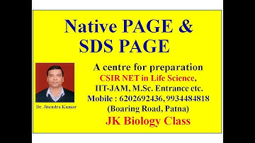 Native PAGE and SDS PAGE | Overview of Electrophoresis | CSIR NET LIFE SCIENCE | Dr Jitendra Kr.