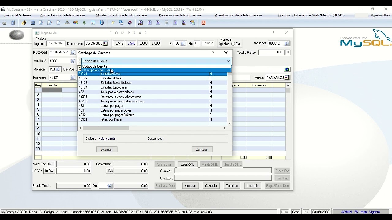 MyContsys 2022 Ingreso de Compras