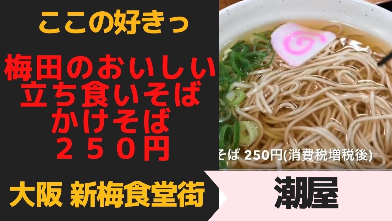 梅田で好きな立ち食いそば屋 かけそば２５０円 大阪新梅田食道街 潮屋 Youtube