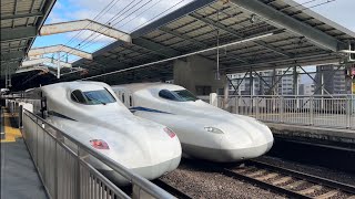 JR新神戸駅(山陽新幹線)3　次々電車が発着！　のぞみ、みずほ等