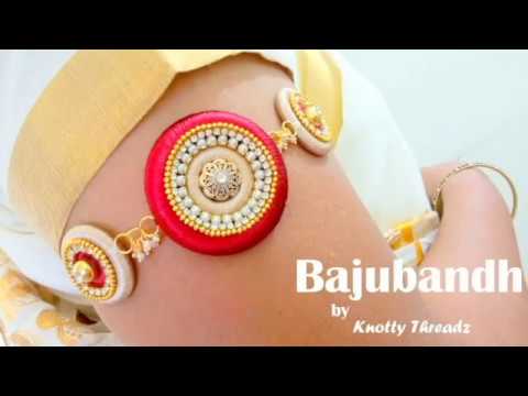 How to make a Silk Thread Bajubandh / Armlet at Home | Tutorial !!