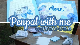 ASMR - Penpal with me | Outdoors with birds chirping | BLUE theme