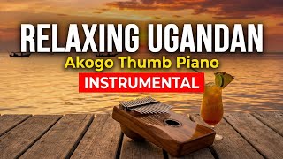 Relaxing Ugandan Restaurant Songs | 12 Hours Akogo Thumb Piano \u0026 Lake Waves Instrumental Music