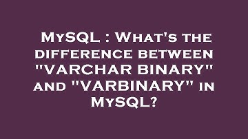 MySQL : What