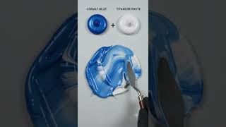 Cobalt Blue   Titanium White 🎨 | Amazing Color Mixing Process #Shorts
