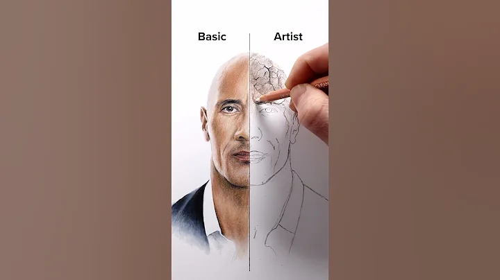 Draw The Rock! Basic vs Artist #art #drawing #shorts #therock #dwaynejohnson #howtodraw #easydraw