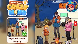 Brain Puzzle 3: Crazy Mind | Level light a fire while camping | Walkthrough & Solution Mobile  screenshot 5