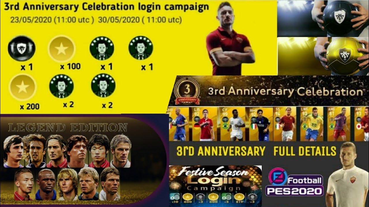Pes2020 3rd anniversary all rewords  conform  by konami...