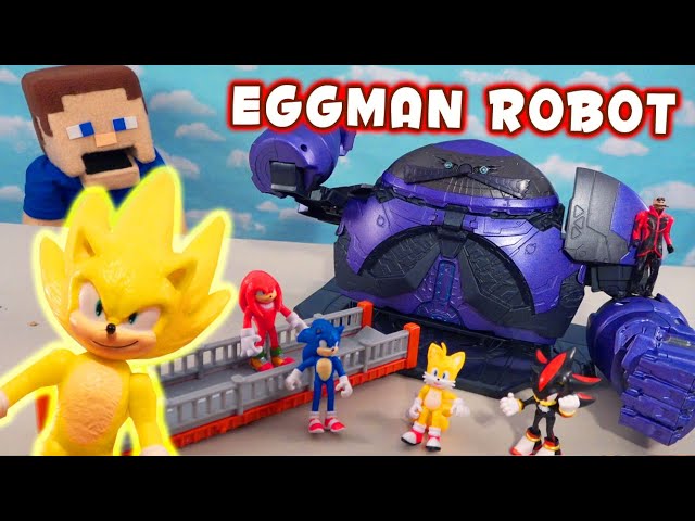 Sonic the Hedgehog 2 bonecos gigantes Eggman com Super Sonic de 6