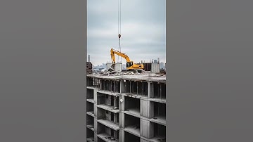 the excavator fell causing the building to collapse.#shorts