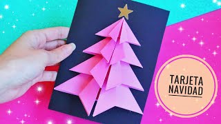 TARJETA NAVIDEÑA Árbol o pino de Navidad 🎄 Manualidades navideñas