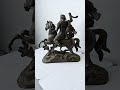 Antique Spanish Conquistador Statue Metal with Sword Lion Cape