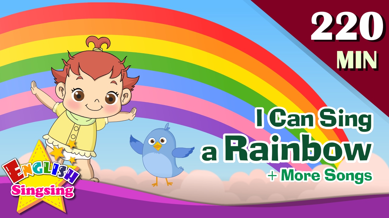 We can sing. Rainbow Kids Rhymes. Rainbow English Song for Kids. English SINGSING. I can Sing a Rainbow.