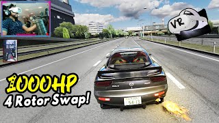 Watch This 4 Rotor RX7 Scream Along Supra In Assetto Corsa | Steering Wheel Gameplay @MkElite