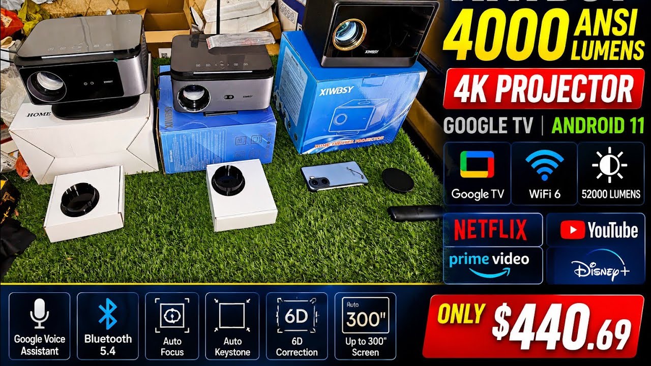 XIWBSY 4000 ANSI Projector Review | Real 4K Google TV Projector