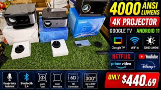 XIWBSY 4000 ANSI Projector Review | Real 4K Google TV Projector with WiFi 6 &amp; Voice Control