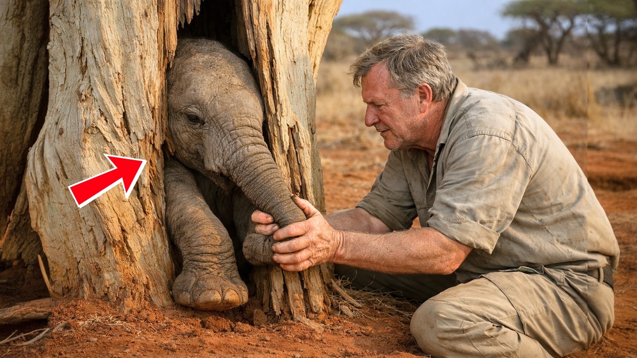 A Man Found a Baby Elephant Dying in a Tree Hollow — What Happened Next Was a Miracle!