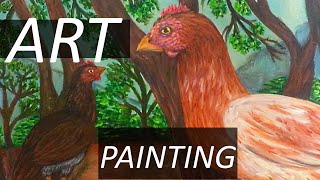 how to paint a chicken easy 1
