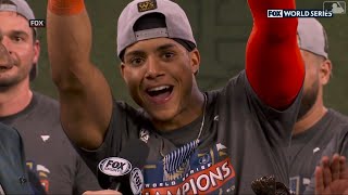 Jeremy Peña 2022 World Series Mvp Trophy Presentation Houston Astros