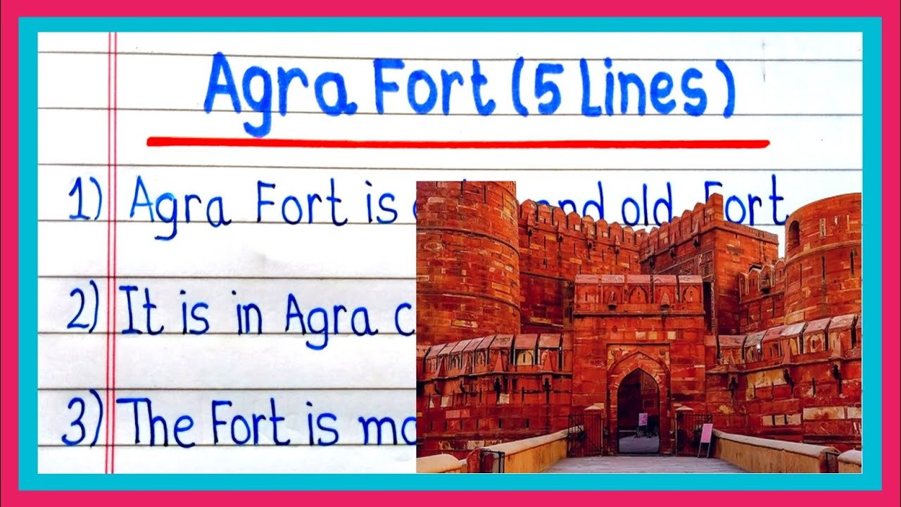 5 Lines on agra fort in english | Essay on agra fort in english | Agra fort essay writing |