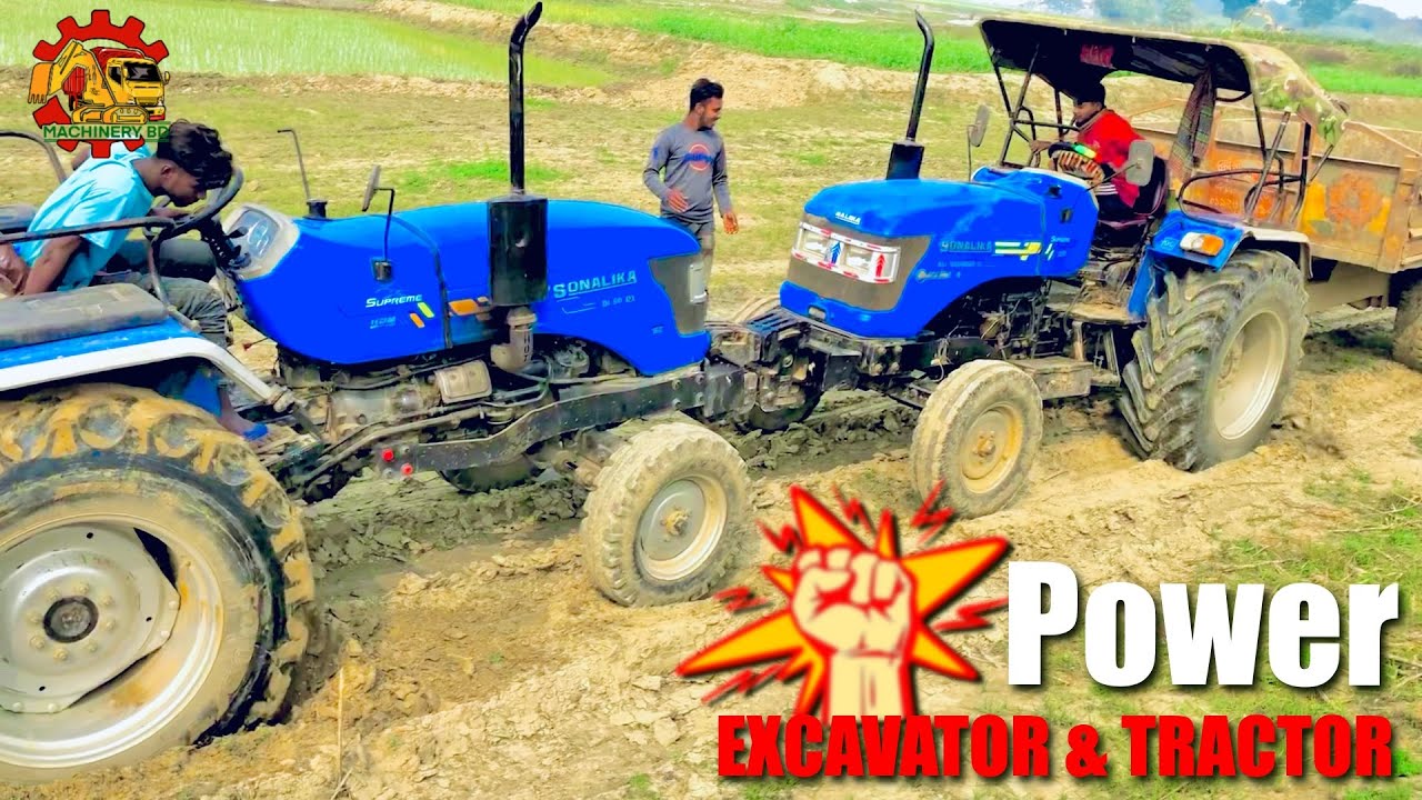 Power Testing | Risky Jumping Full Loading Tractor, Trolley Sonalika Di-60 RX || 