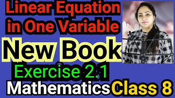 Class 8, Mathematics, Exercise 2.1, Linear Equation in One Variable